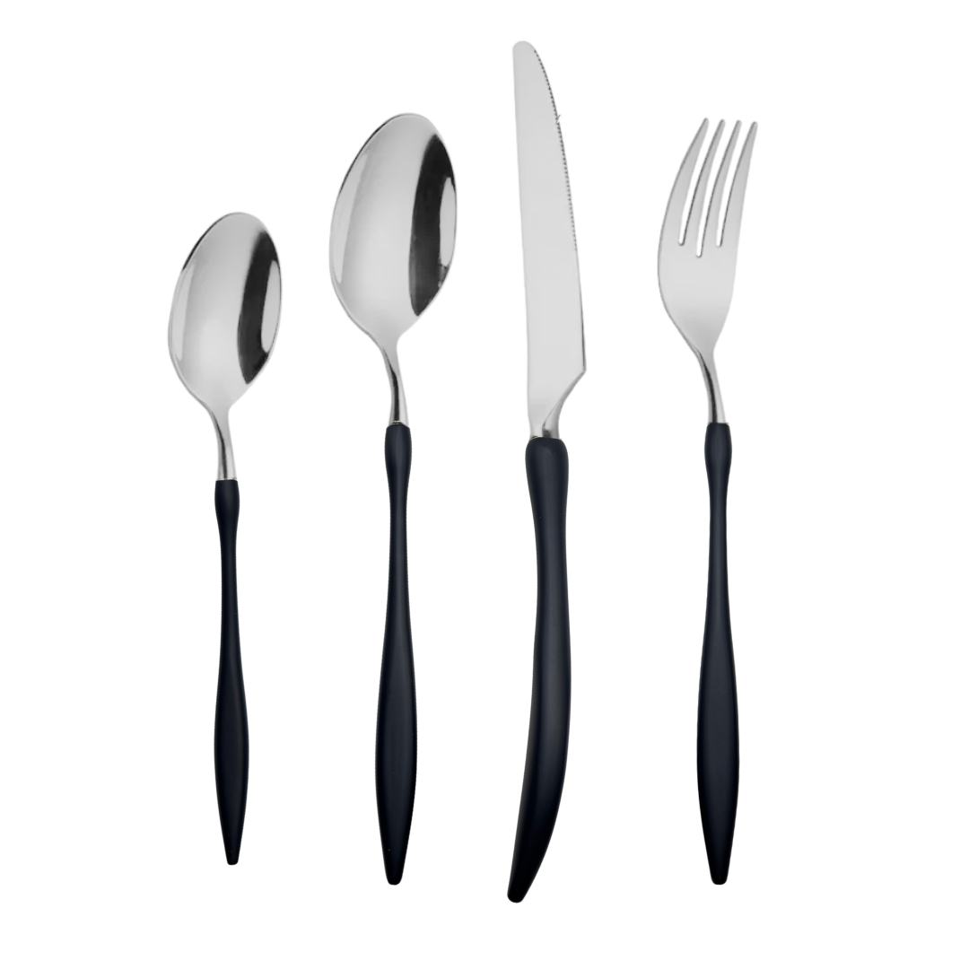 Velora Besteckset auf gedecktem Tisch – elegantes Edelstahl Design