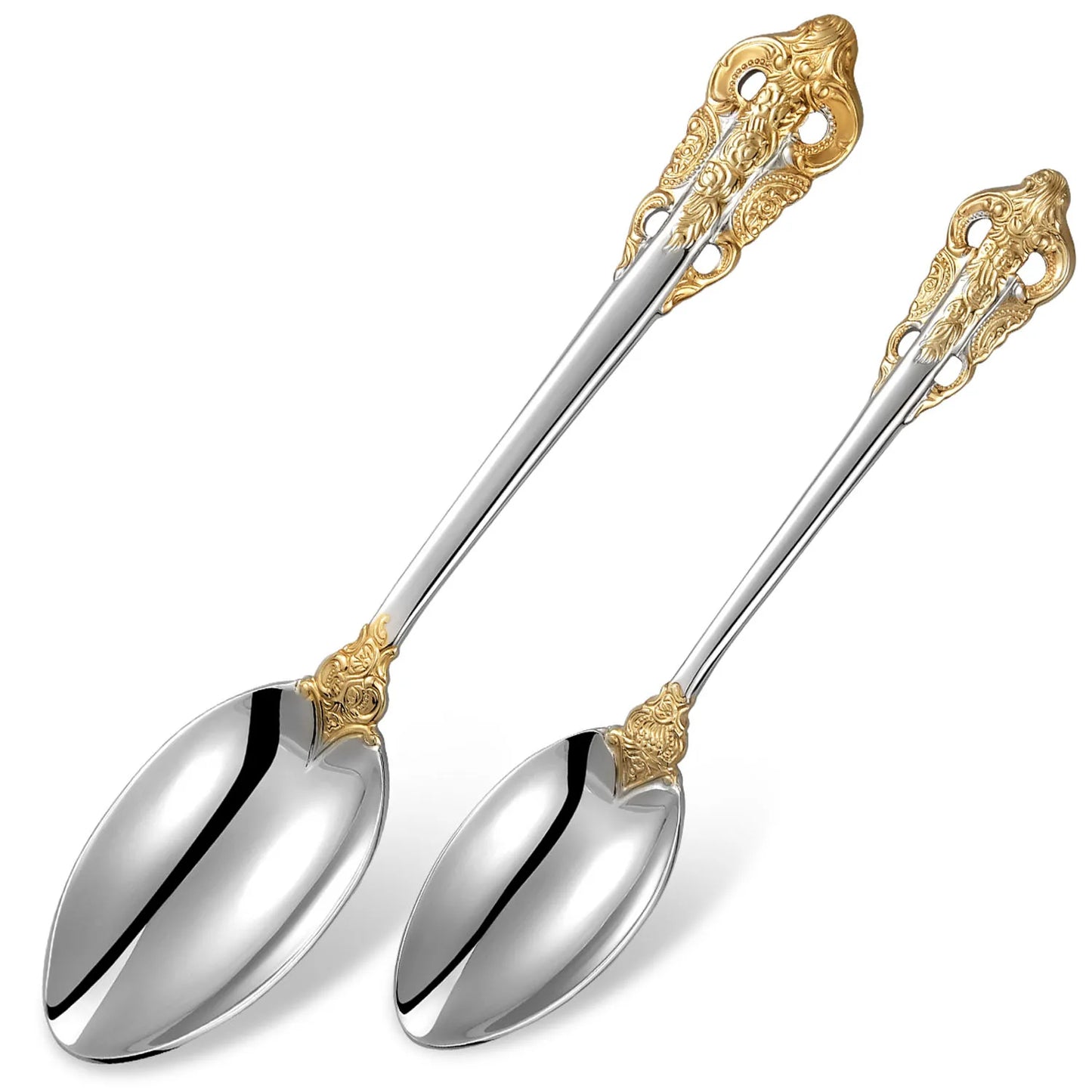 Teelöffel aus Edelstahl im Barock Design Gold Silber – elegantes Besteckset Detail hochwertig