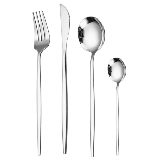 Silbernes Besteckset im Barock Design Edelstahl 18/10 Set elegant und hochwertig